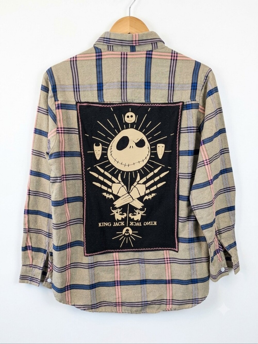 Jack Skellington One of a Kind Upcycled Flannel Shacket